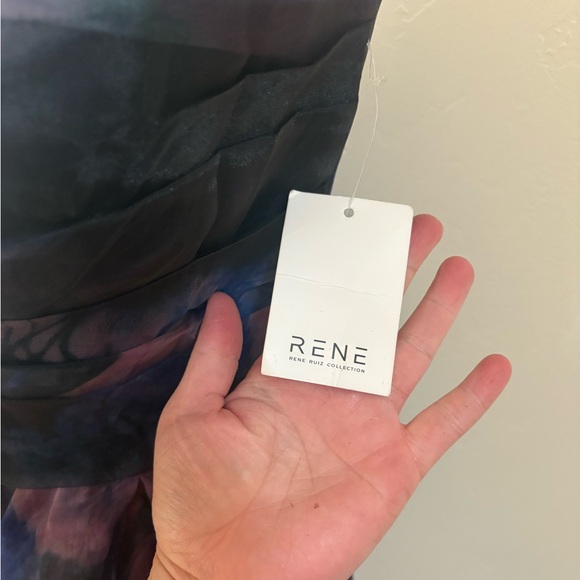 Elegant NWT Rene Ruiz Collection Strapless Cascading Organza Dress 6 - Picture 4 of 8